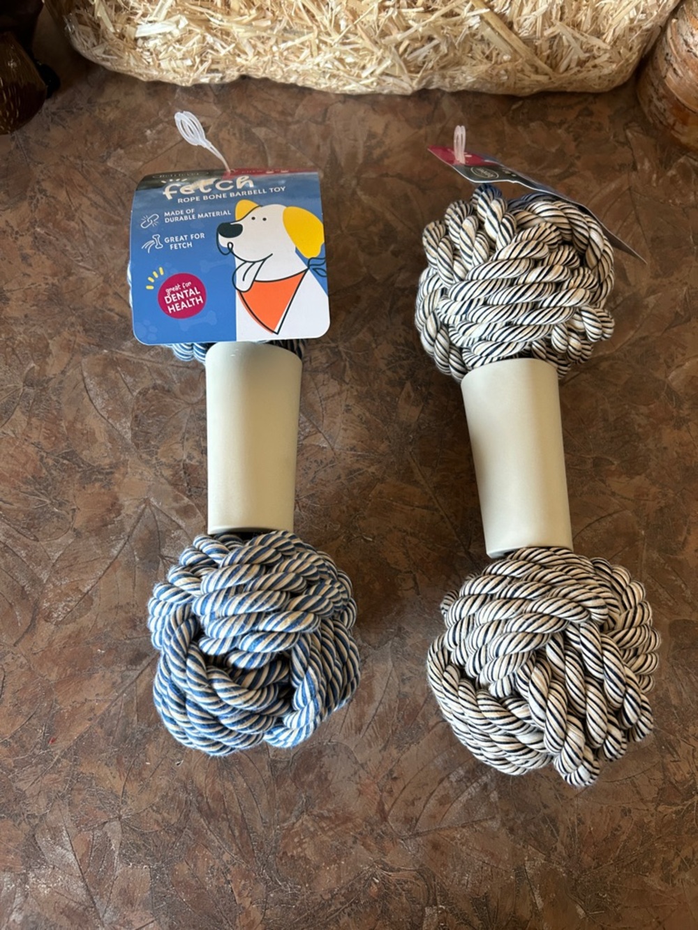 FETCH Dog Rope Barbell Bone Dog Toys